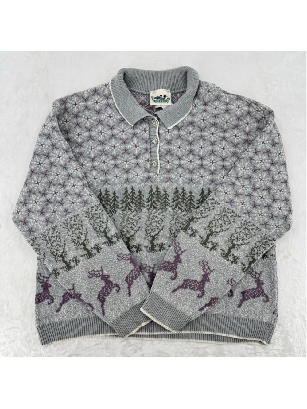Vintage Deer Sweater Northern Reflections Fair Isle